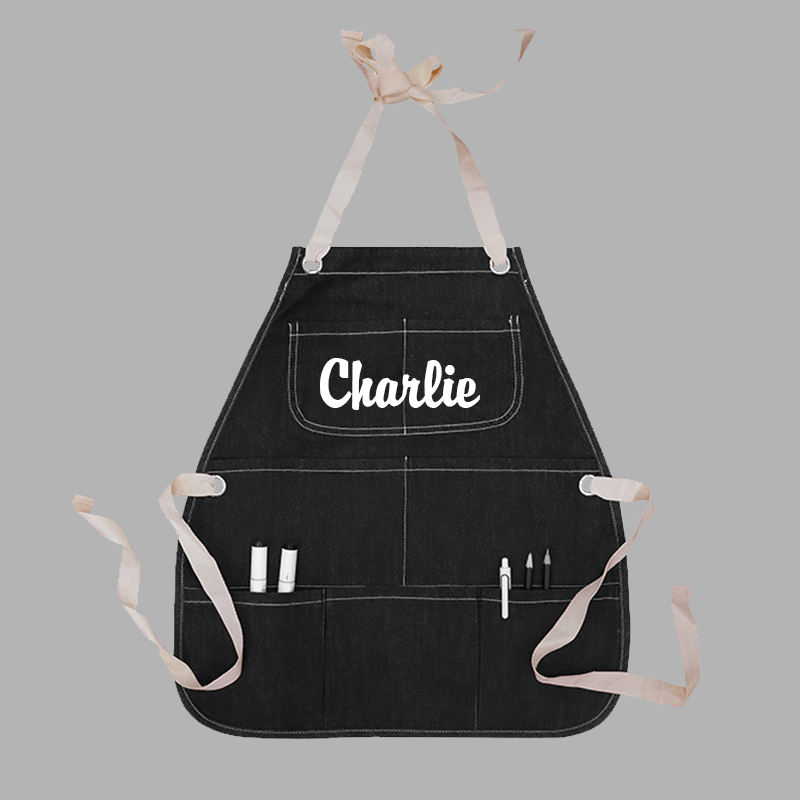 Personalized Color Cotton Apron with Garden Toy Set | Apron07