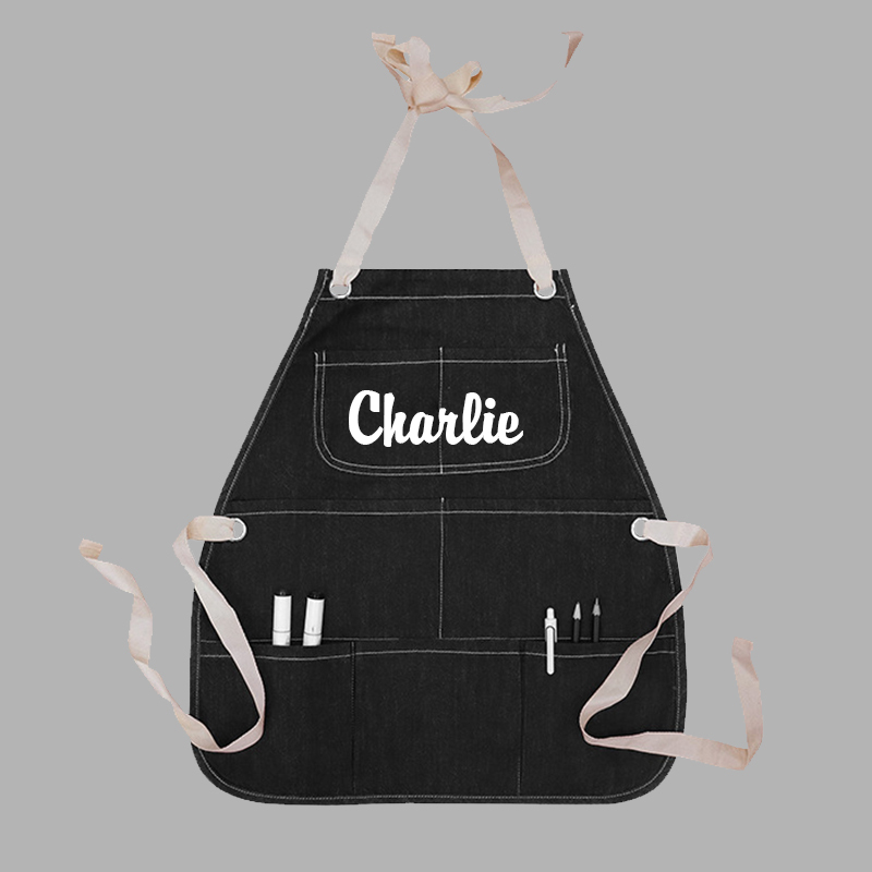 Personalized Color Cotton Apron with Garden Toy Set | Apron07