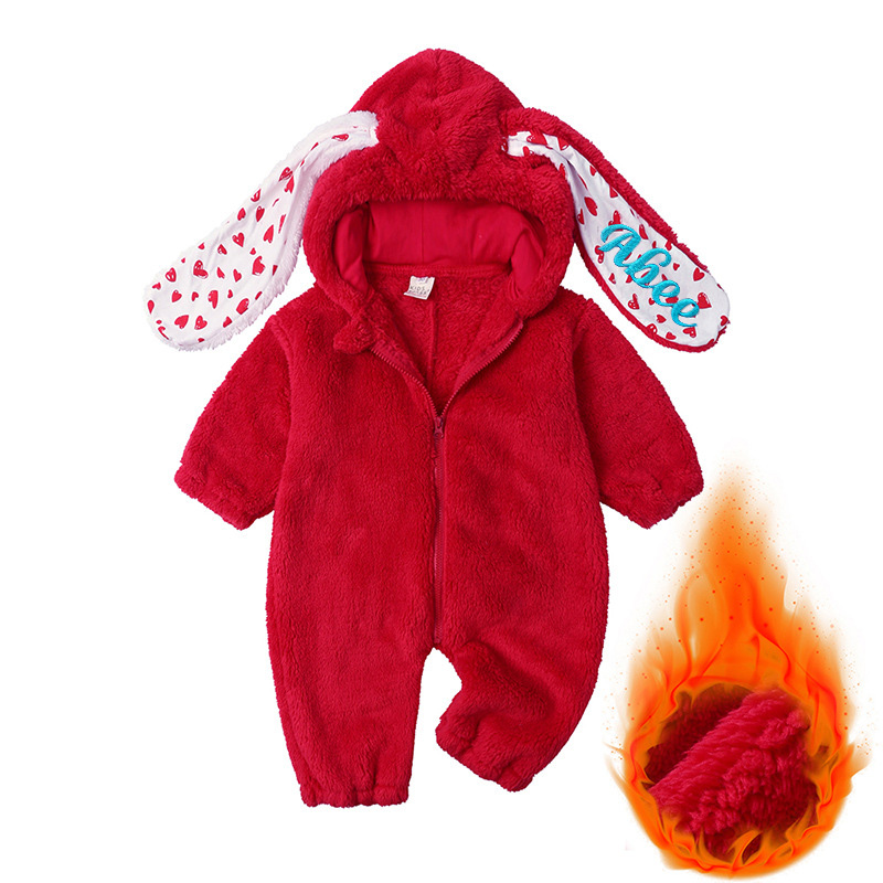 Personalized Lovely Baby Plush Bunny Romper | CWBaby317