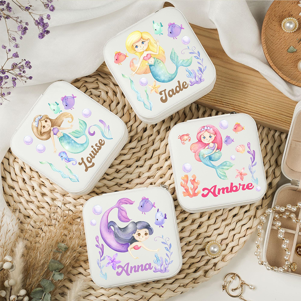 Personalized Cute Mermaid Jewelry Box for Little Girl | CWToy156