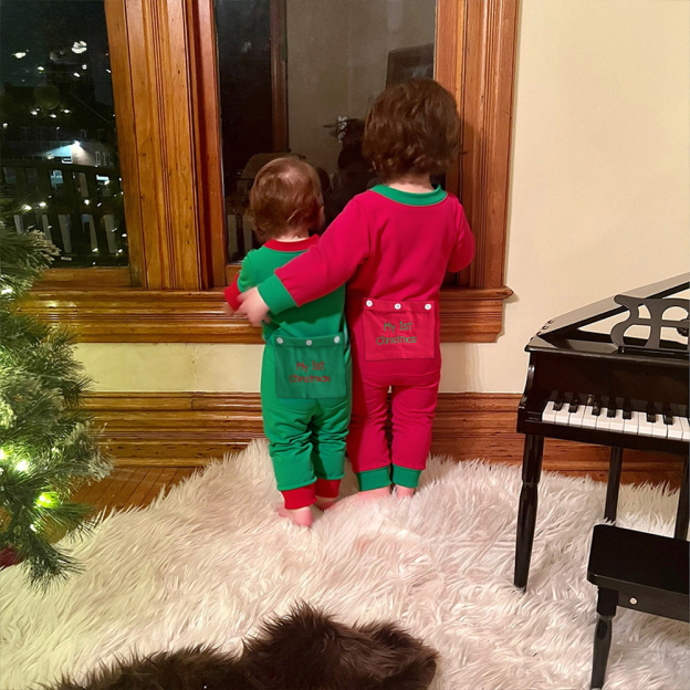 Personalized Embroidery My 1st Christmas Button Down Jumpsuit | MCGift175