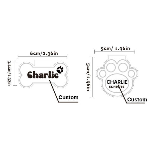 Personalized Color Changing Light Up Pet Acrylic Name Tag | BKPet234