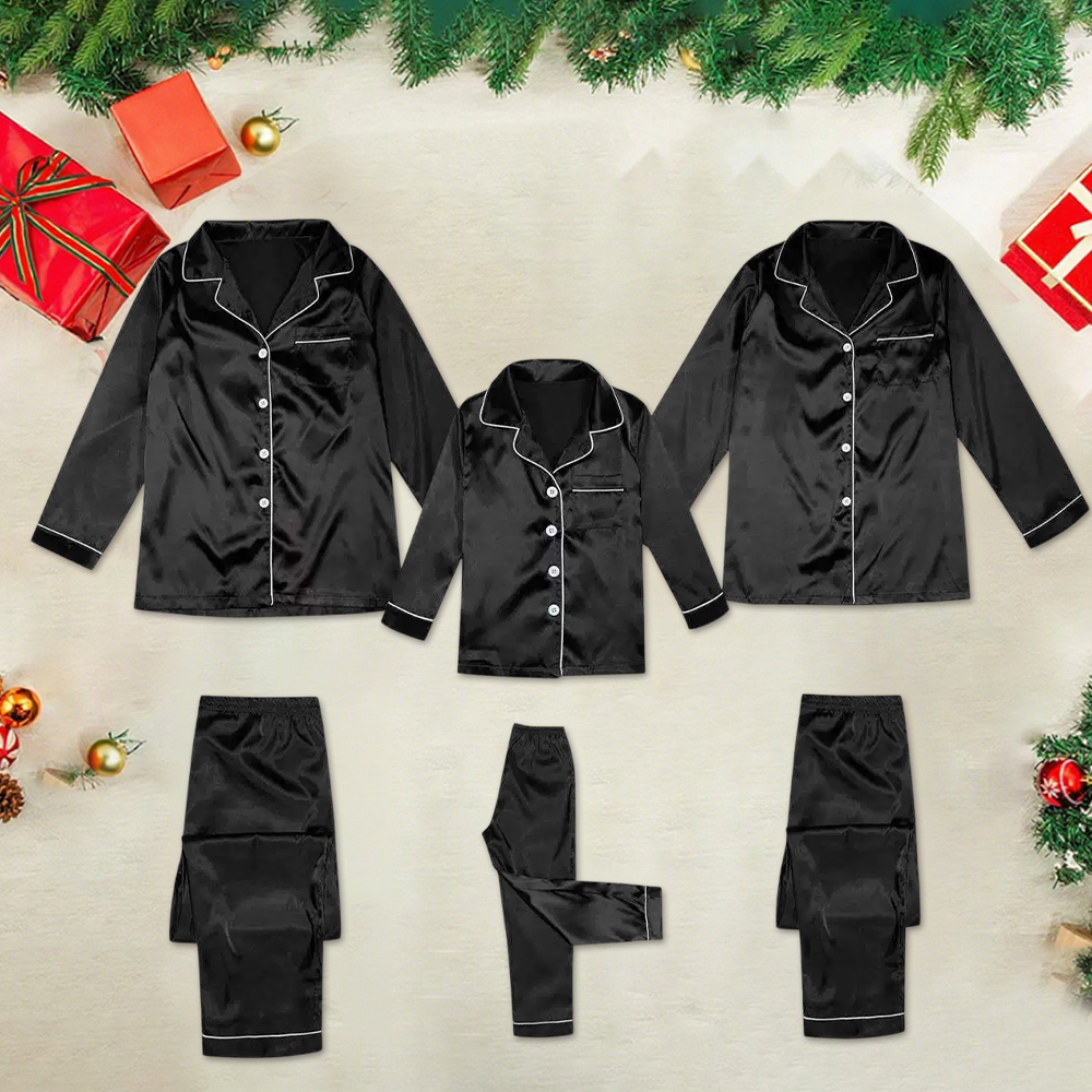 Personalized Christmas Satin Family Pajamas Set | CWFamily119