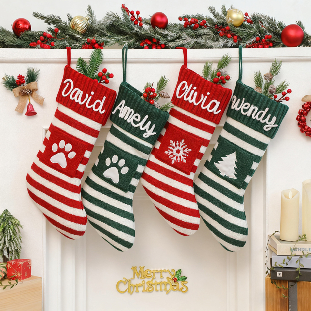 Personalized Hand Embroidered Christmas Decor Stocking | MCGift183