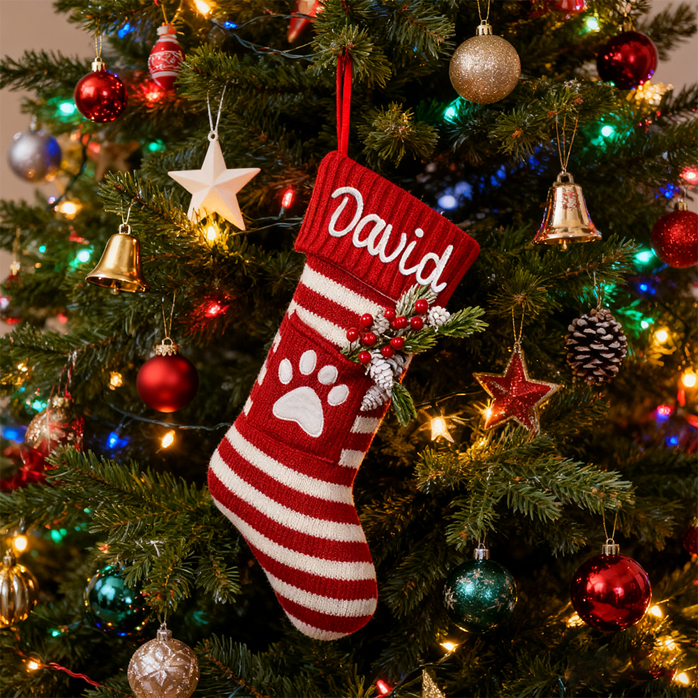 Personalized Hand Embroidered Christmas Decor Stocking | MCGift183