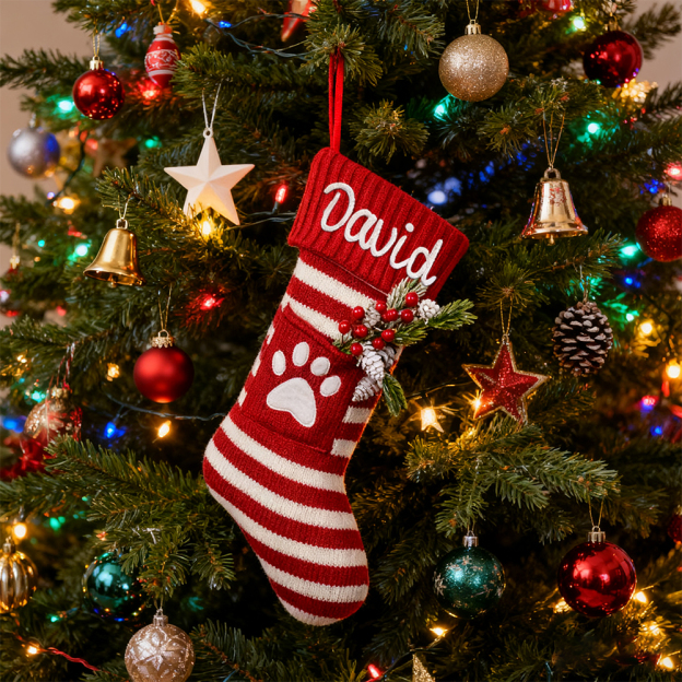 Personalized Hand Embroidered Christmas Decor Stocking | MCGift183