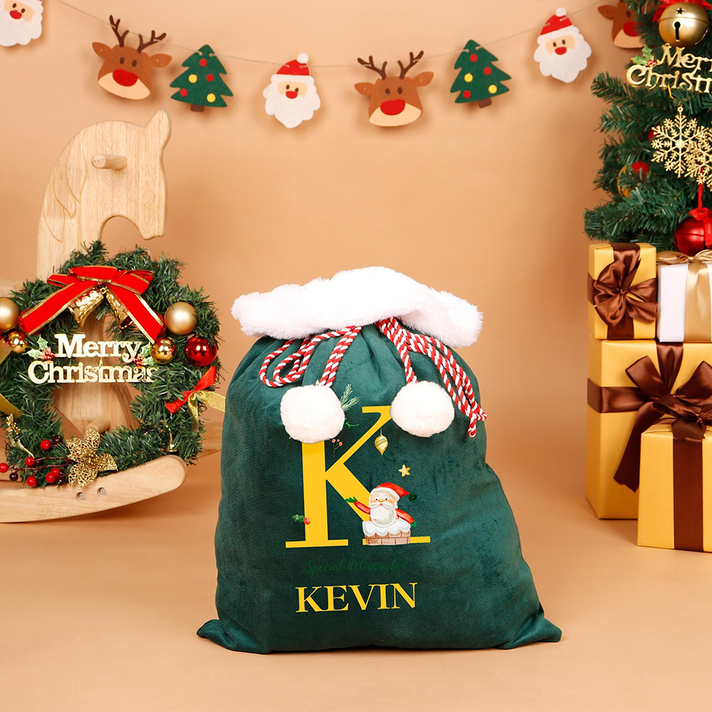 Personalized Christmas Velvet Santa Sack for Gifts | MCGift186