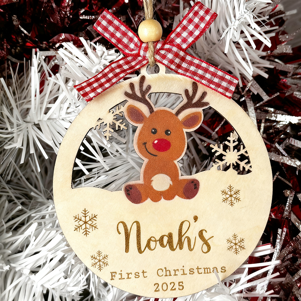 Personalized Wooden Christmas Reindeer Ornaments | MCGift188