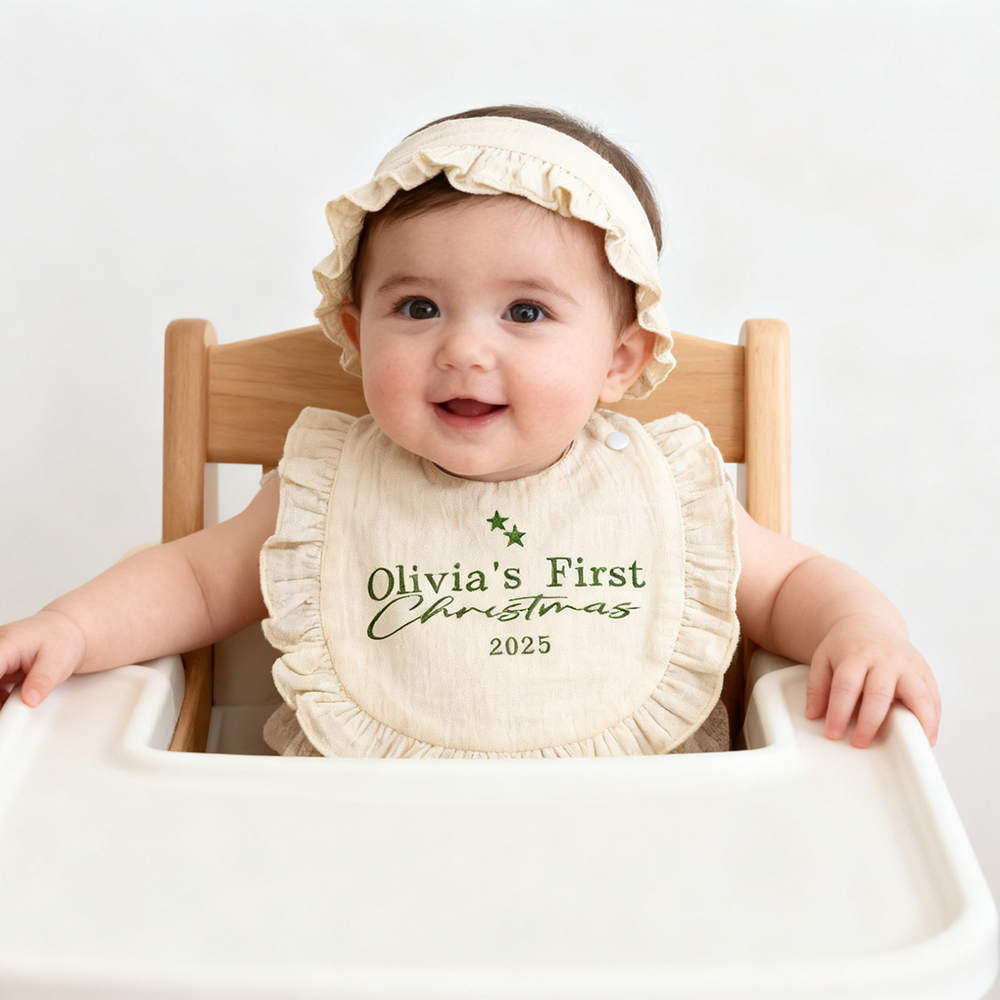 Personalized Embroidered Baby Christmas Bib | MCGift19101