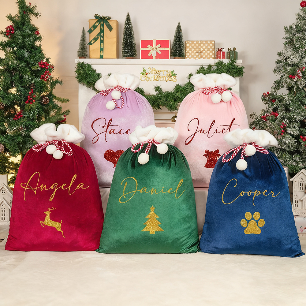 Personalized Large Christmas Velvet Santa Sack for Gifts | MCGift198