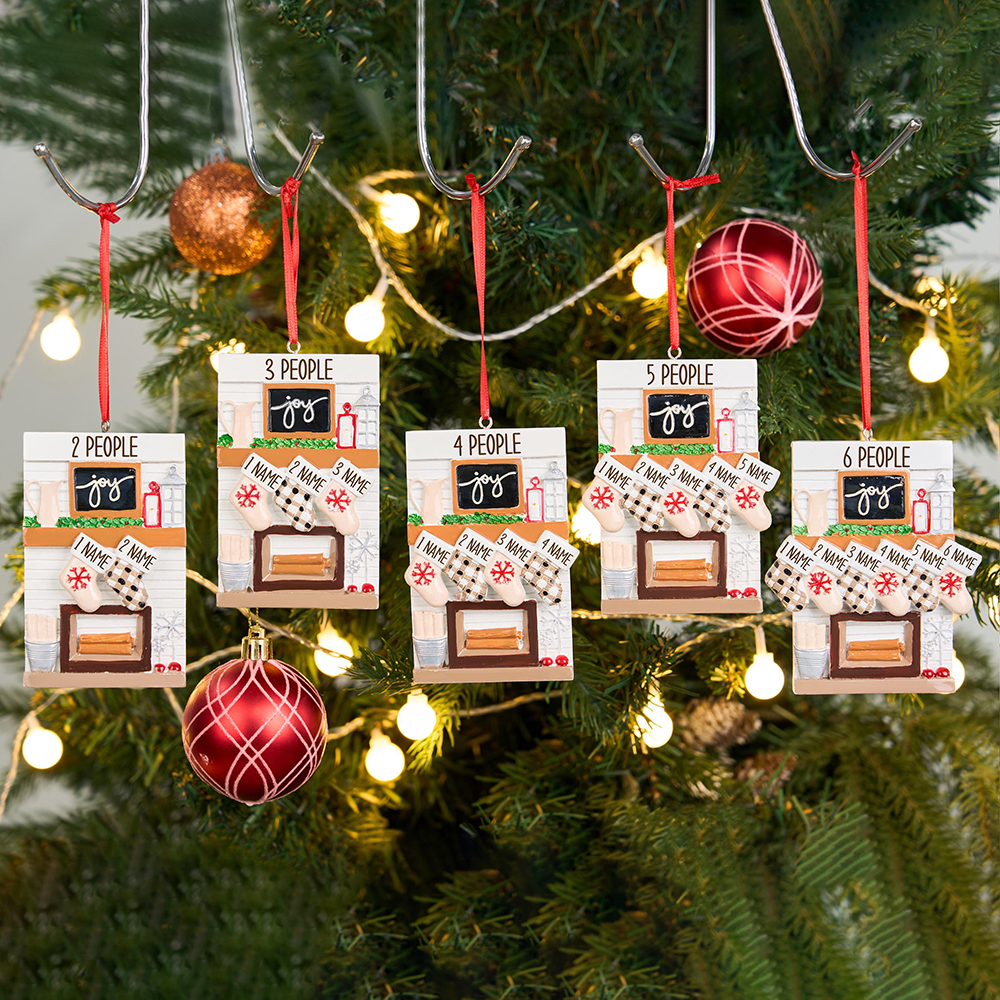 Personalised Fireplace Family Christmas Ornament | MCGift201