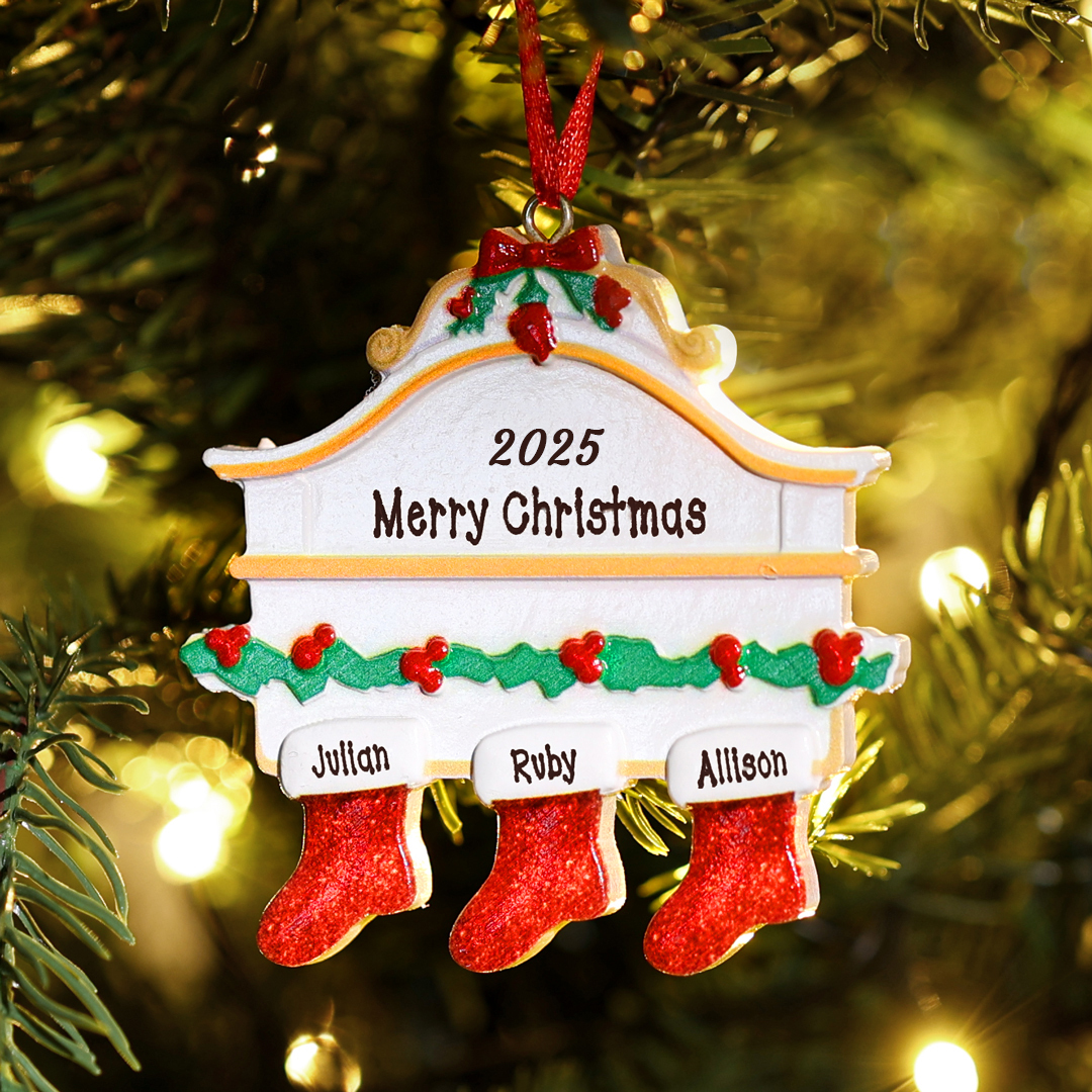 Personalised Stocking Family Christmas Ornament | MCGift204
