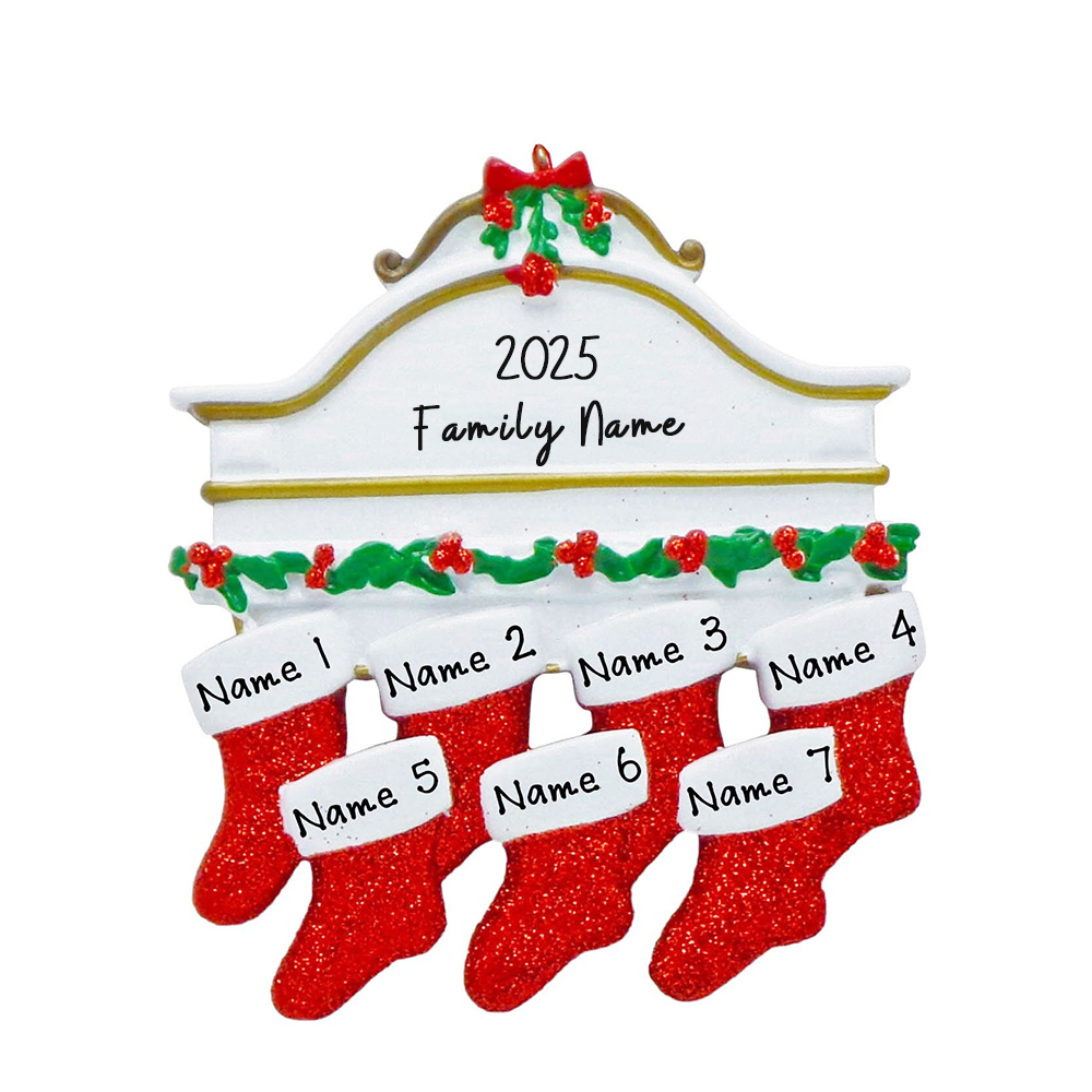 Personalised Stocking Family Christmas Ornament | MCGift204