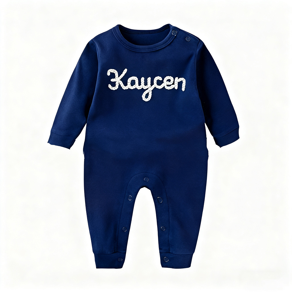 Personalized Hand Embroidered Baby Coming Home Romper | CWBaby337