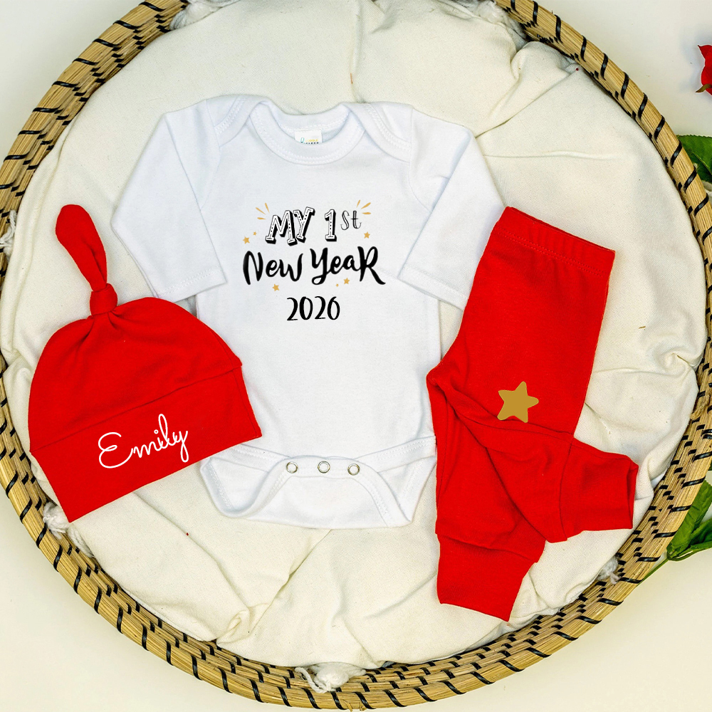 Personalized Baby 1st New Year's Outfit Set | CWBaby125