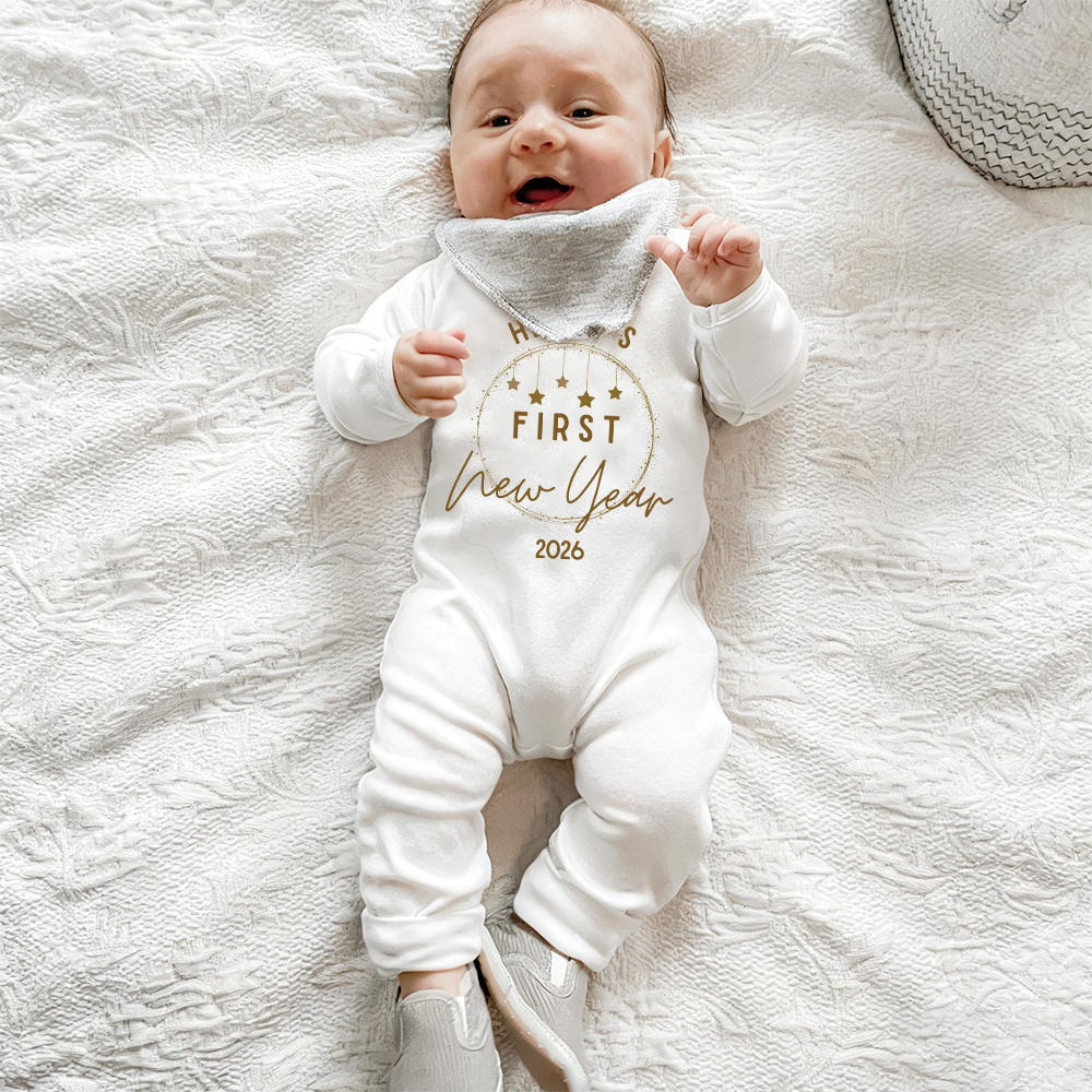 Personalized Baby 1st New Year Romper and Hat Set | CWBaby342