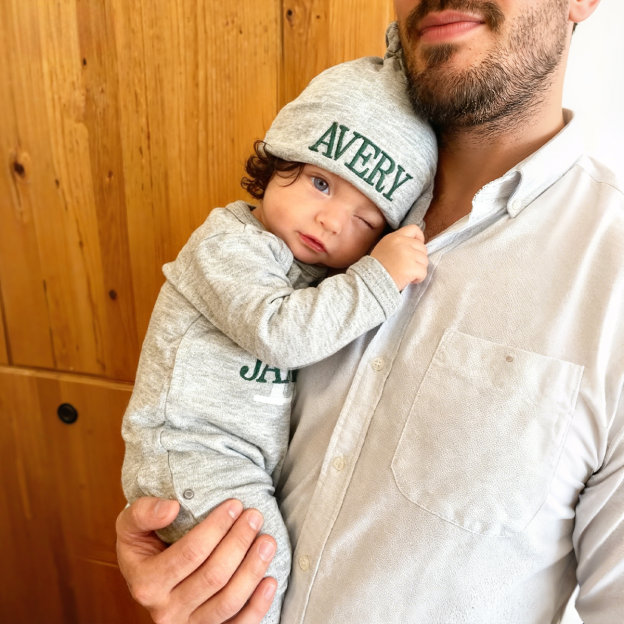 Personalized Embroidery Baby Coming Home Romper and Hat Set | CWBaby346