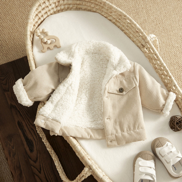Personalized Chenille Patch Baby Corduroy Sherpa Jacket | CWBaby346