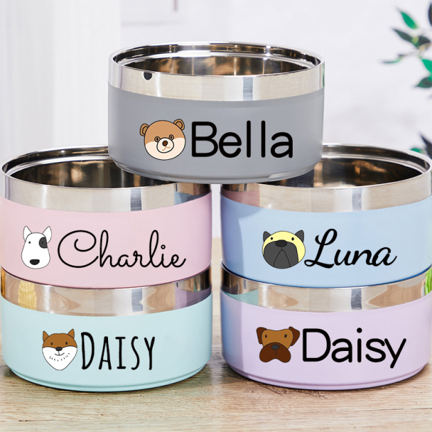 Personalized Stainless Steel Pet Food Bowl  | BKPet48