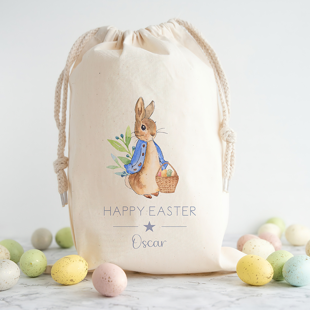 Personalized Name Bunny Easter Gift Sack | CWEaster26