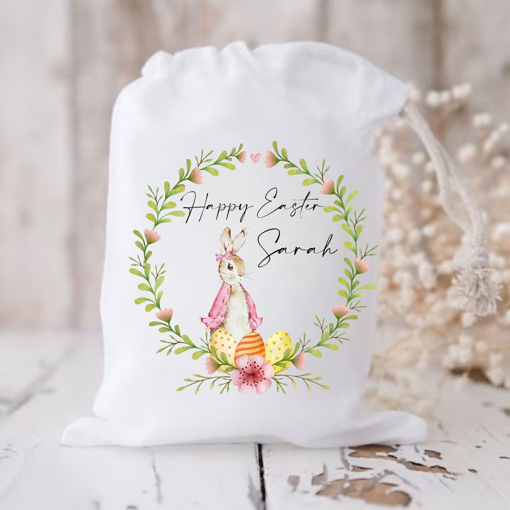 Personalized Name Bunny Easter Gift Sack | CWEaster29