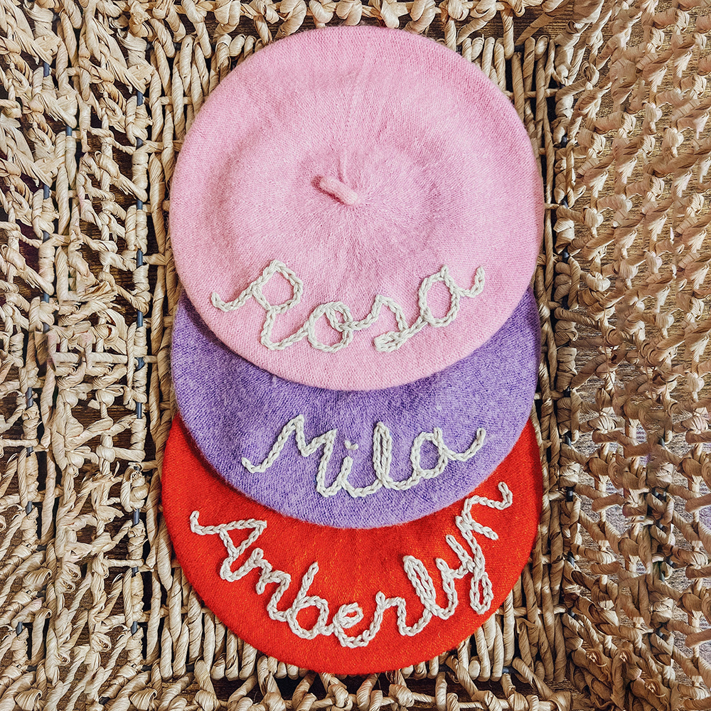 Personalized Hand Embroidery Beret For Kid & Adult | HSKid81