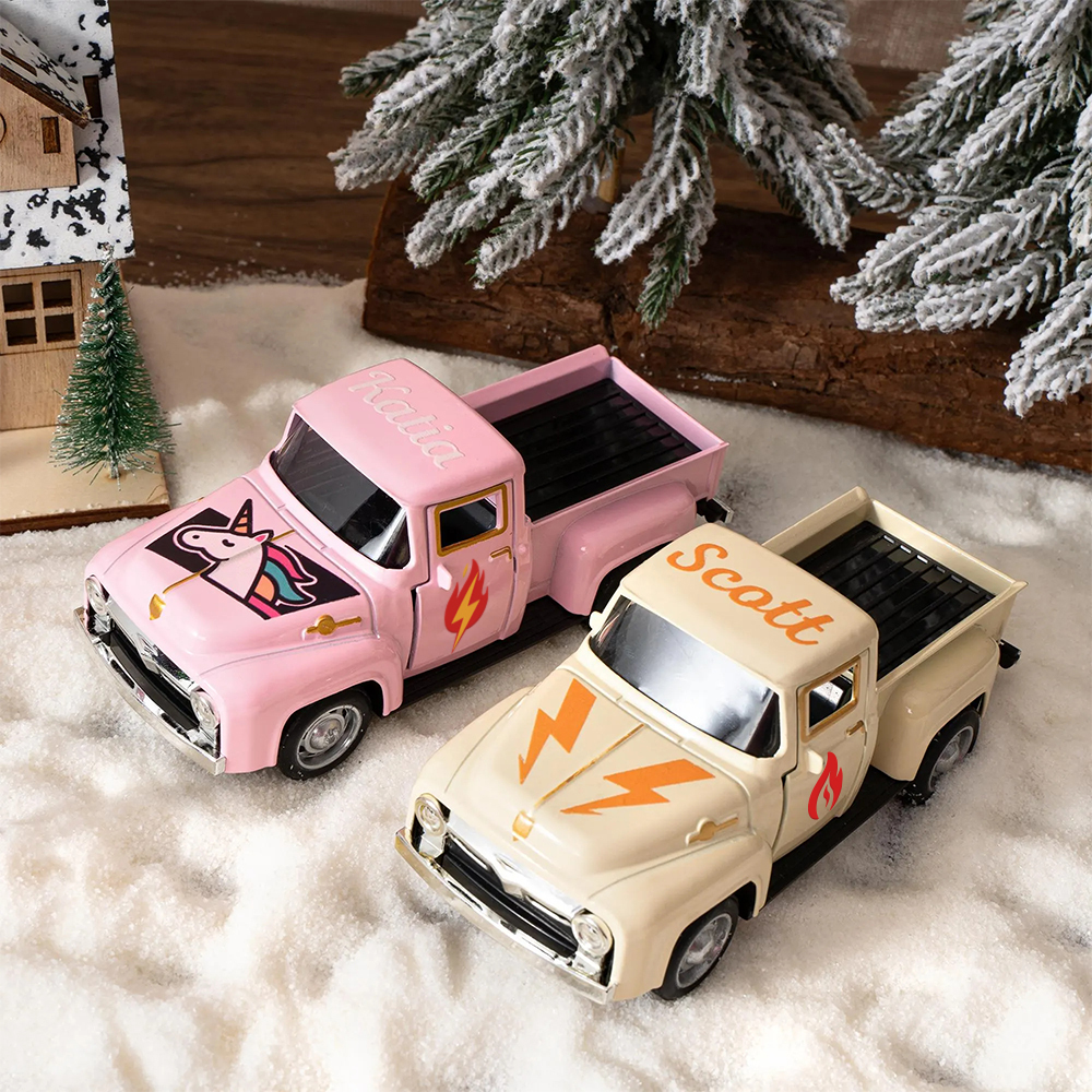 Personalized Toy Pickup Truck Custom Name & Pattern | CWToy167