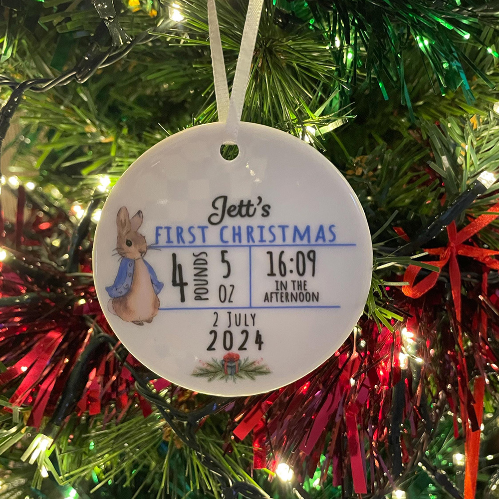 Personalized Baby First Christmas Ceramic Ornament | CWBaby378