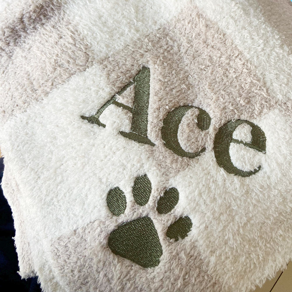 Personalized Embroidered Pet Checker Soft Blanket | BKPet301