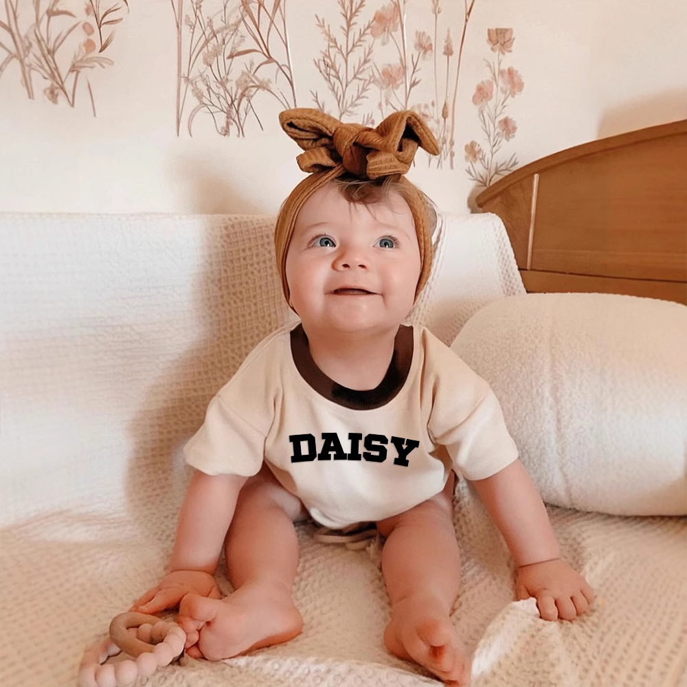 Personalized Embroidery Baby Cotton Cozy Soft Colourful Outfit Set | CWBaby380