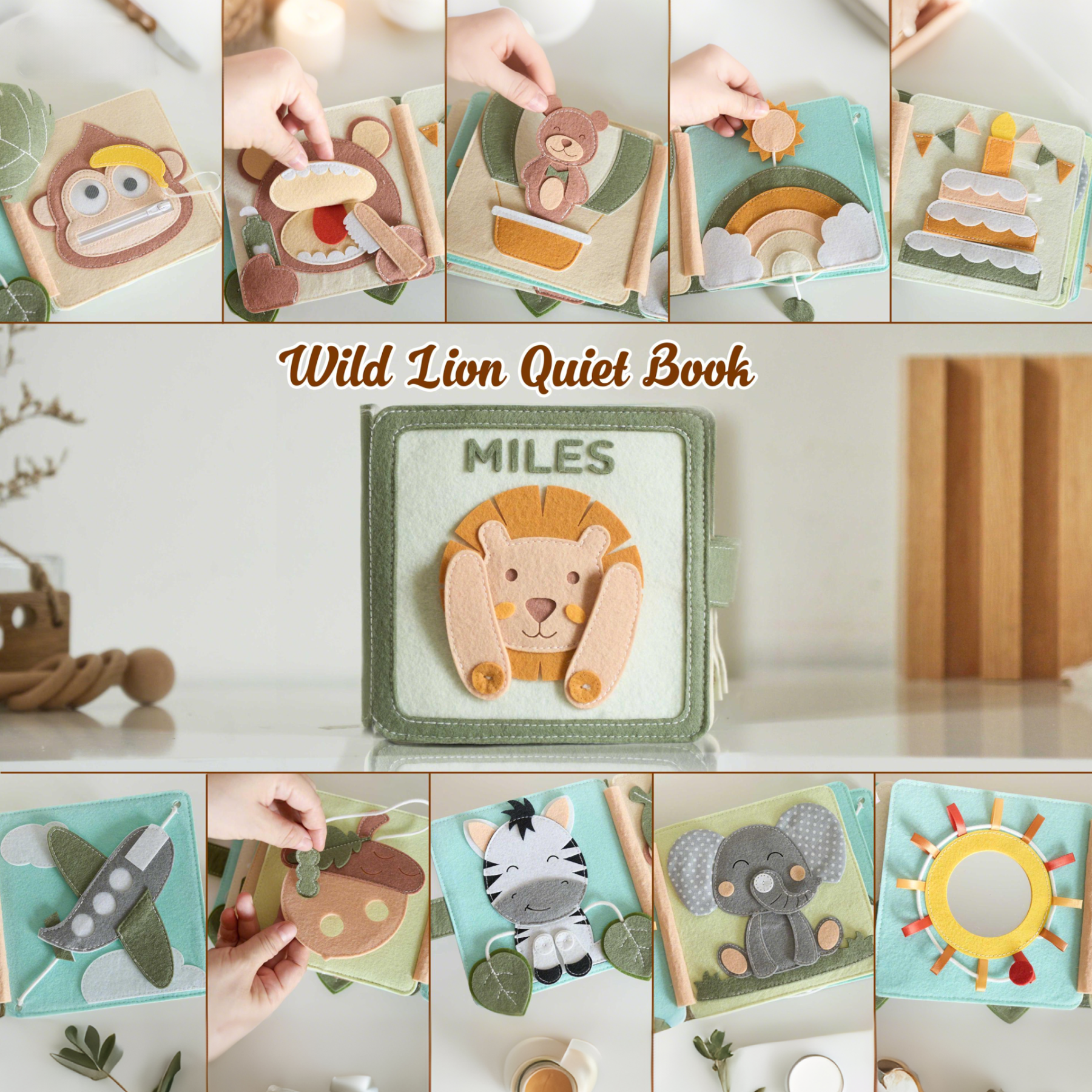Personalized Baby Handmade Sensory Activities Felt Quiet Book | CWToy168