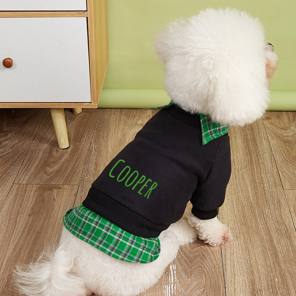Personalized Pet Grid Collar Fleece Sweatshirt | BKPet244