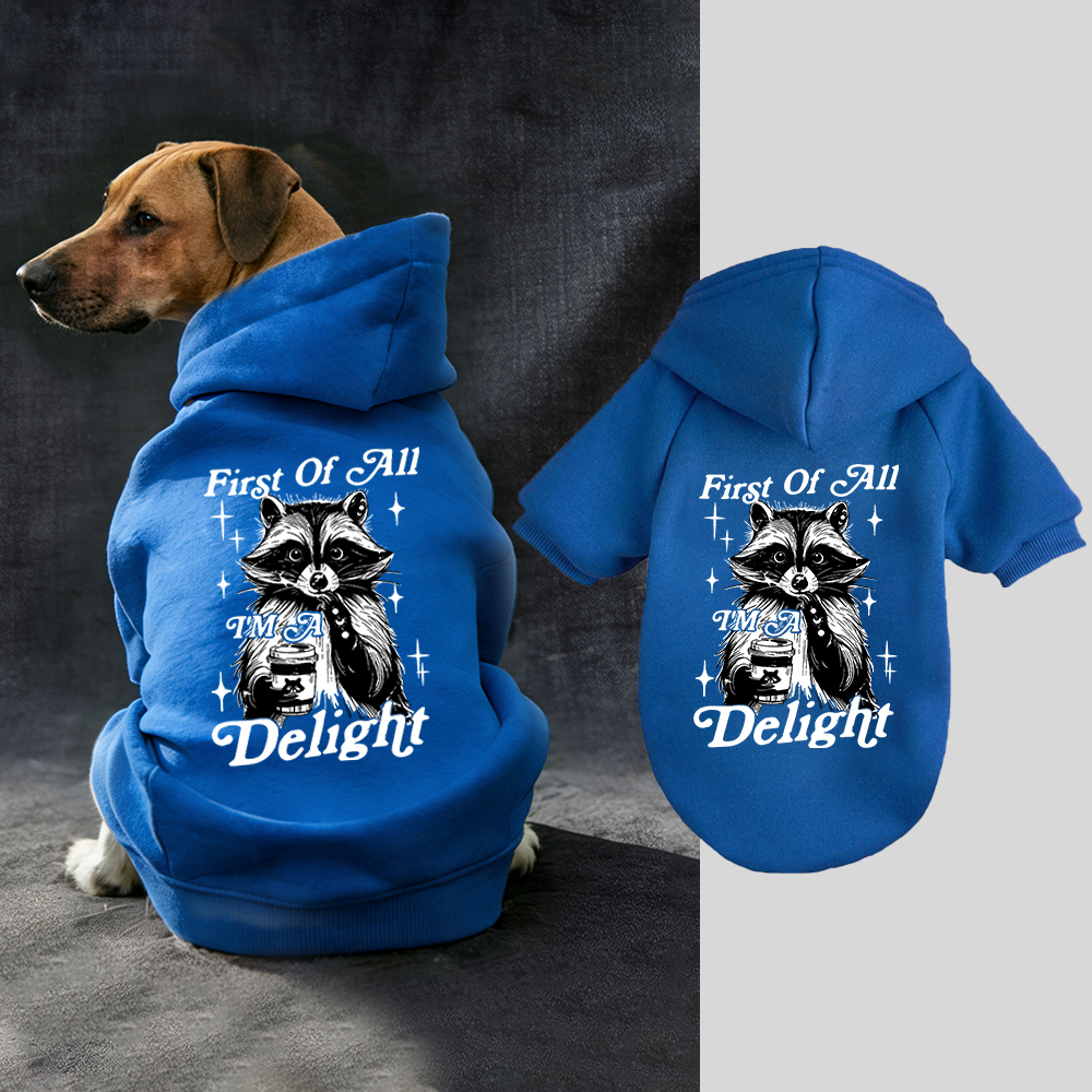 FIRST OF ALL I'M A DELIGHT Puppy Hoodie | BKPet321