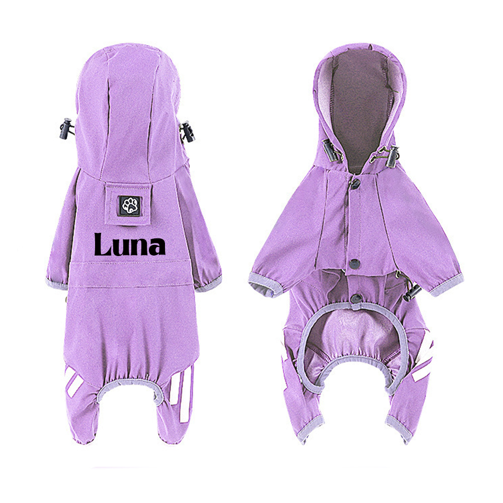 Personalized Pet Waterproop Raincoat with Hood | BKPet346