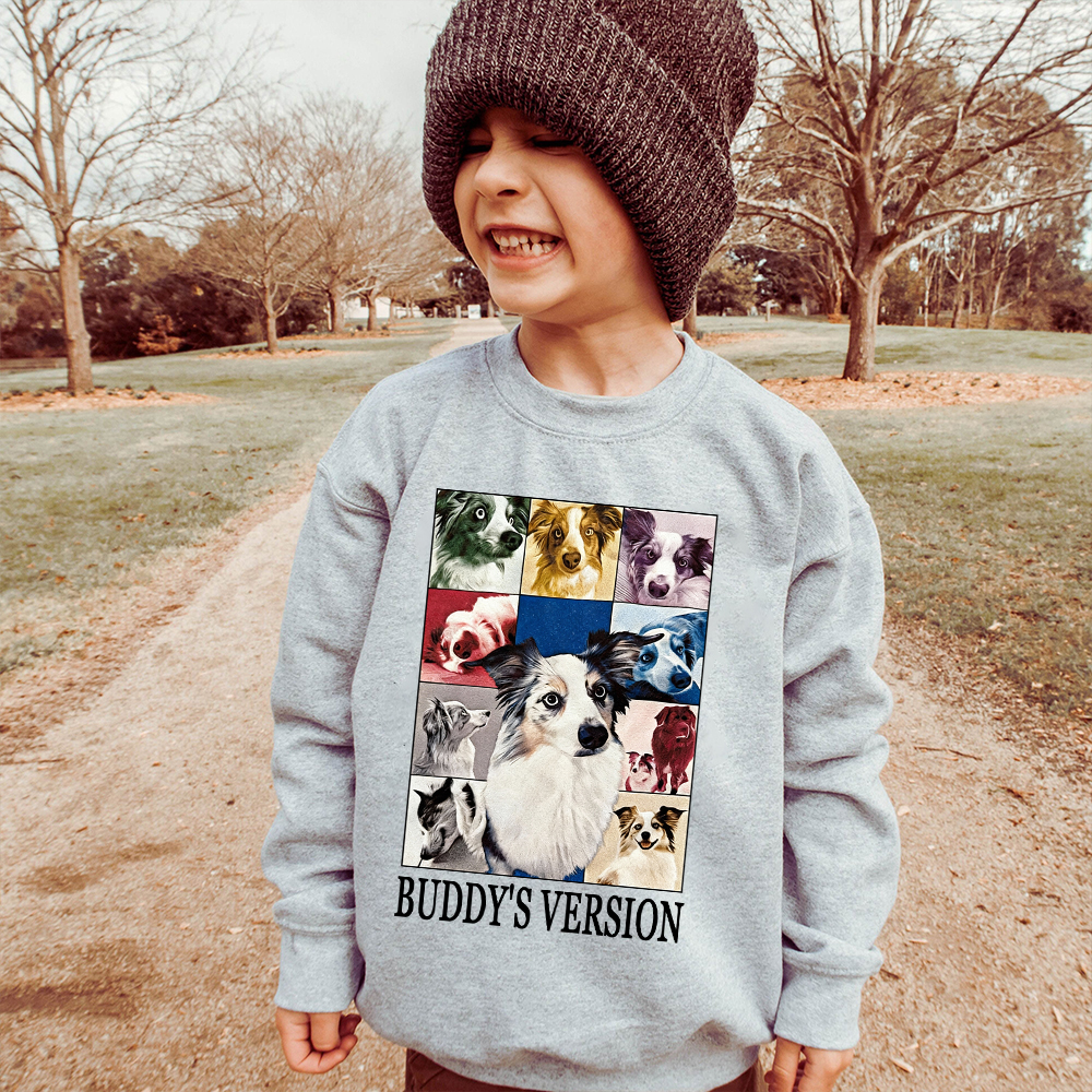 Personalized Pet Version Collage Crew Neck Sweatshirt | BKPet352
