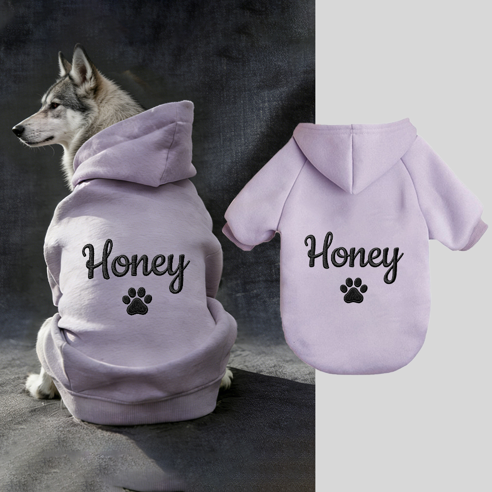 Personalized Embroidery Warm Soft Puppy Hoodie | BKPet362
