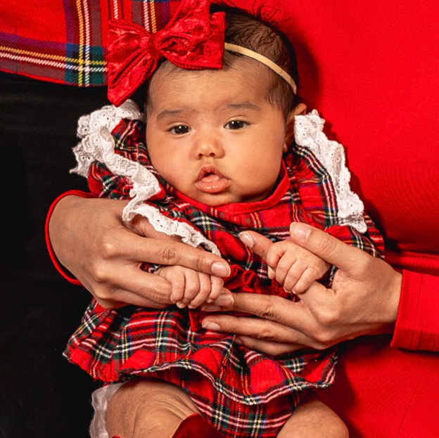 Personalized Christmas Baby Girl Lovely Plaid Romper | MCGift365