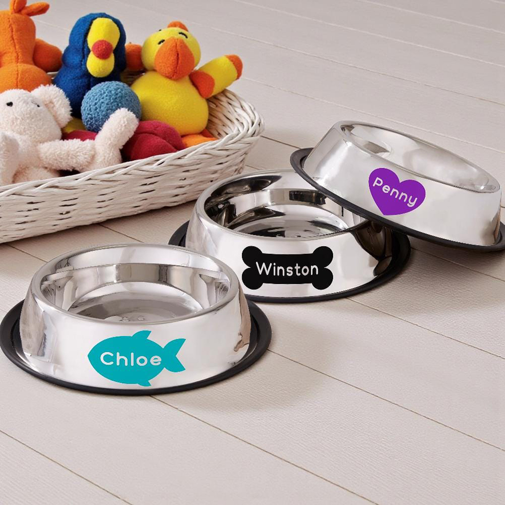Personalized Pet Icon Stainless Steel Anti-slip Food Bowl | BKPet36701