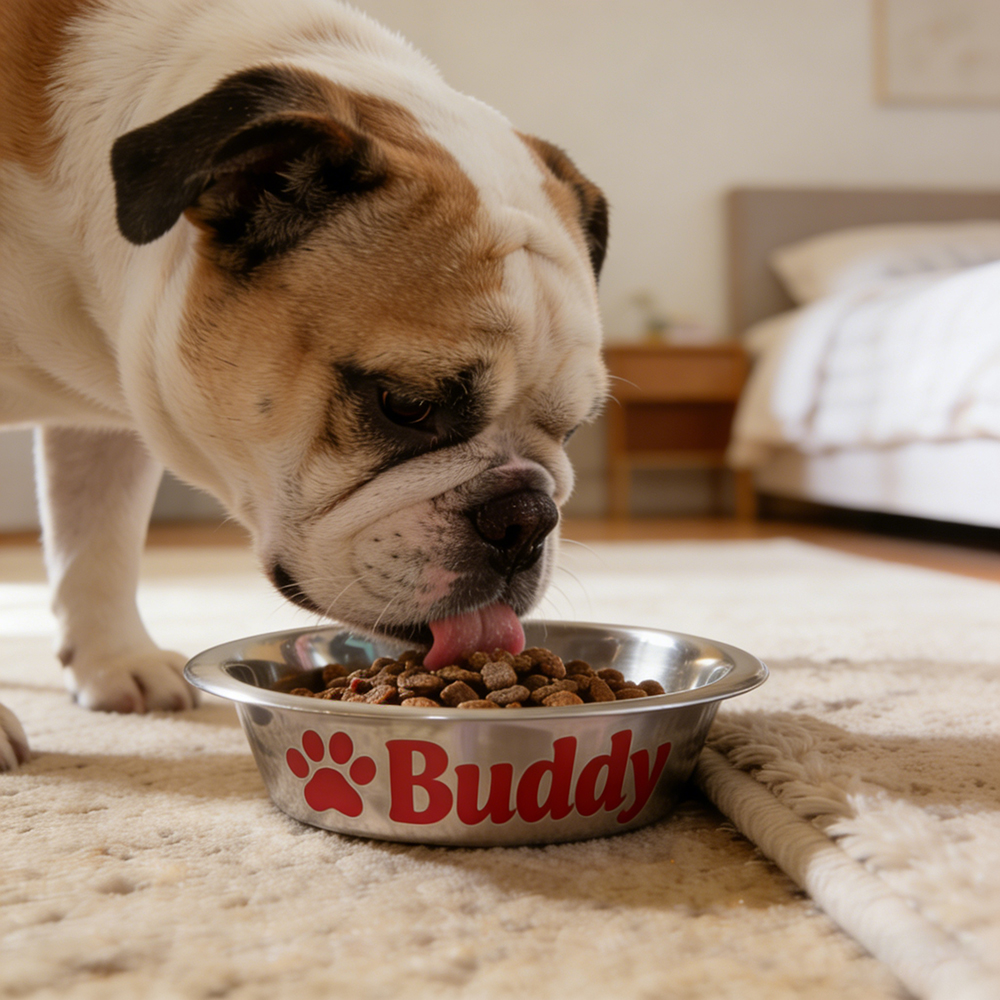 Personalized Pet Stainless Steel Anti-slip Food Bowl | BKPet382