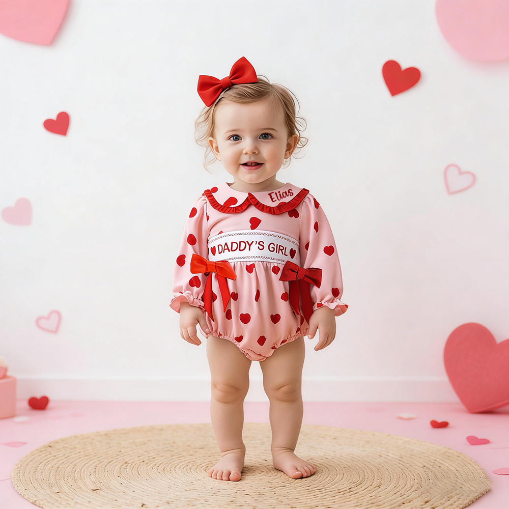 Personalized Baby Girl Valentine's Day Lovely Outfit | ValGift13