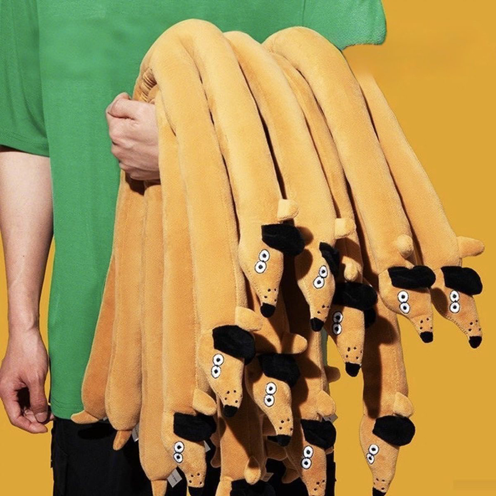 Plush Pretzel Dachshund squeaky Dog Toys | BKPet383