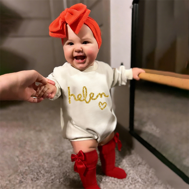 Personalized Valentines Baby Girl Outfit Set | ValGift14