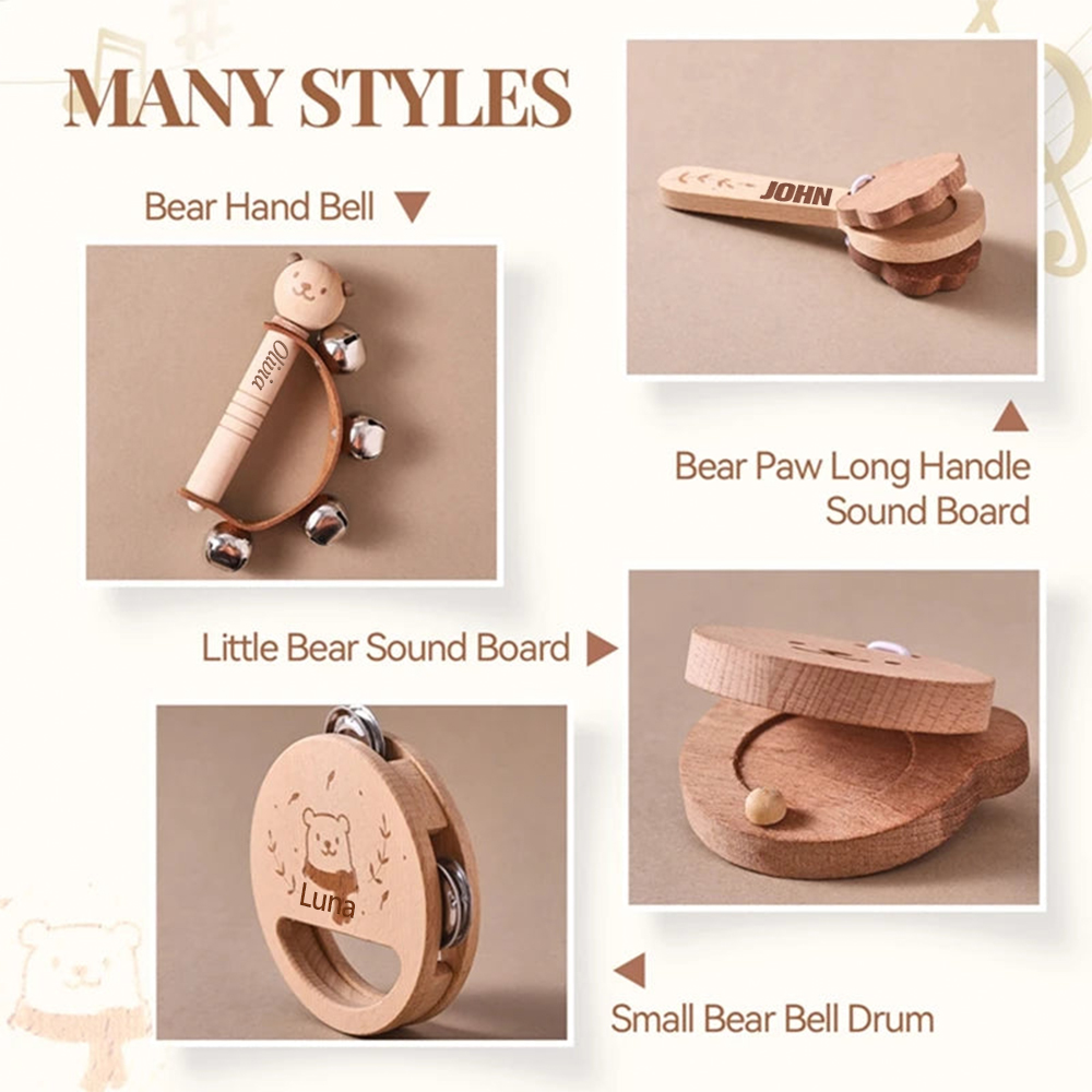 Personalized Wooden Baby Montessori Music Toy | CWToy175
