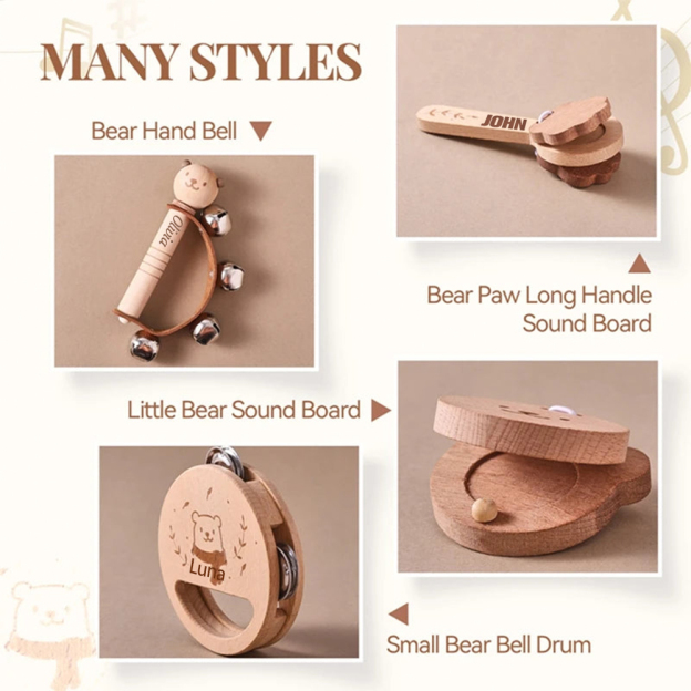Personalized Wooden Baby Montessori Music Toy | CWToy175