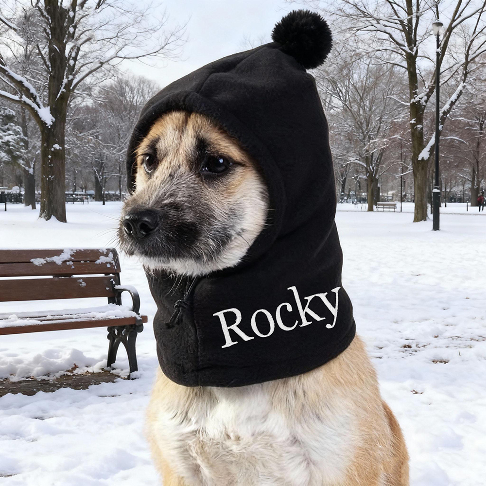 Personalized Embroidered Pet Winter Warm Cozy Fleece Hat | BKPet388