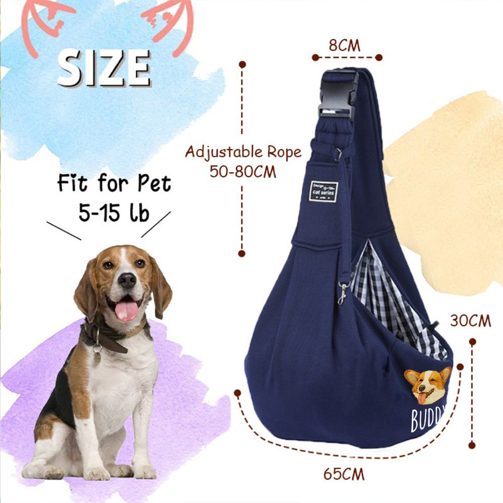Personalized Pet Portraits Photo Hands Free Sling Carrier | BKPet390