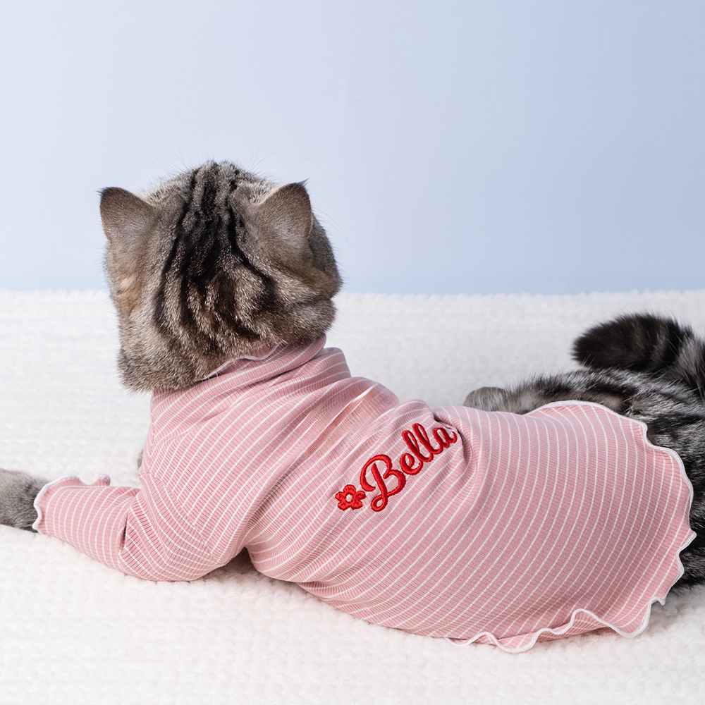 Personalized Embroidery Pet Cozy Cotton Sleepwear Pajamas | BKPet398