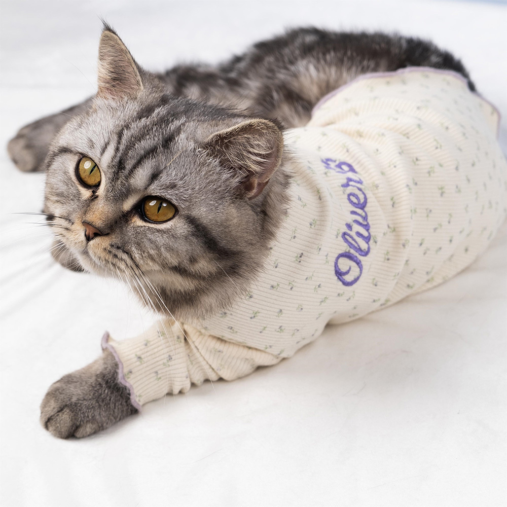 Personalized Embroidery Pet Cozy Cotton Sleepwear Pajamas | BKPet399