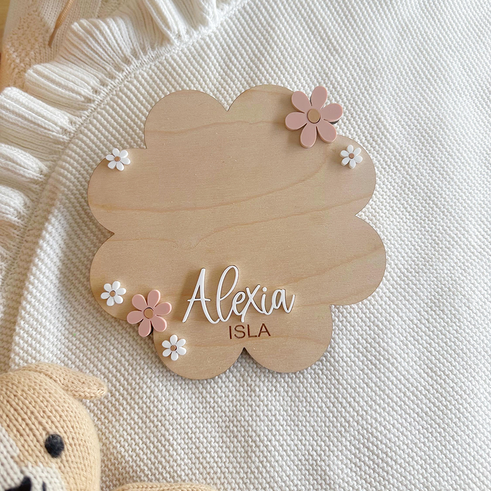 Personalized Wooden Baby Birth Announcement Plaques | CWBaby417