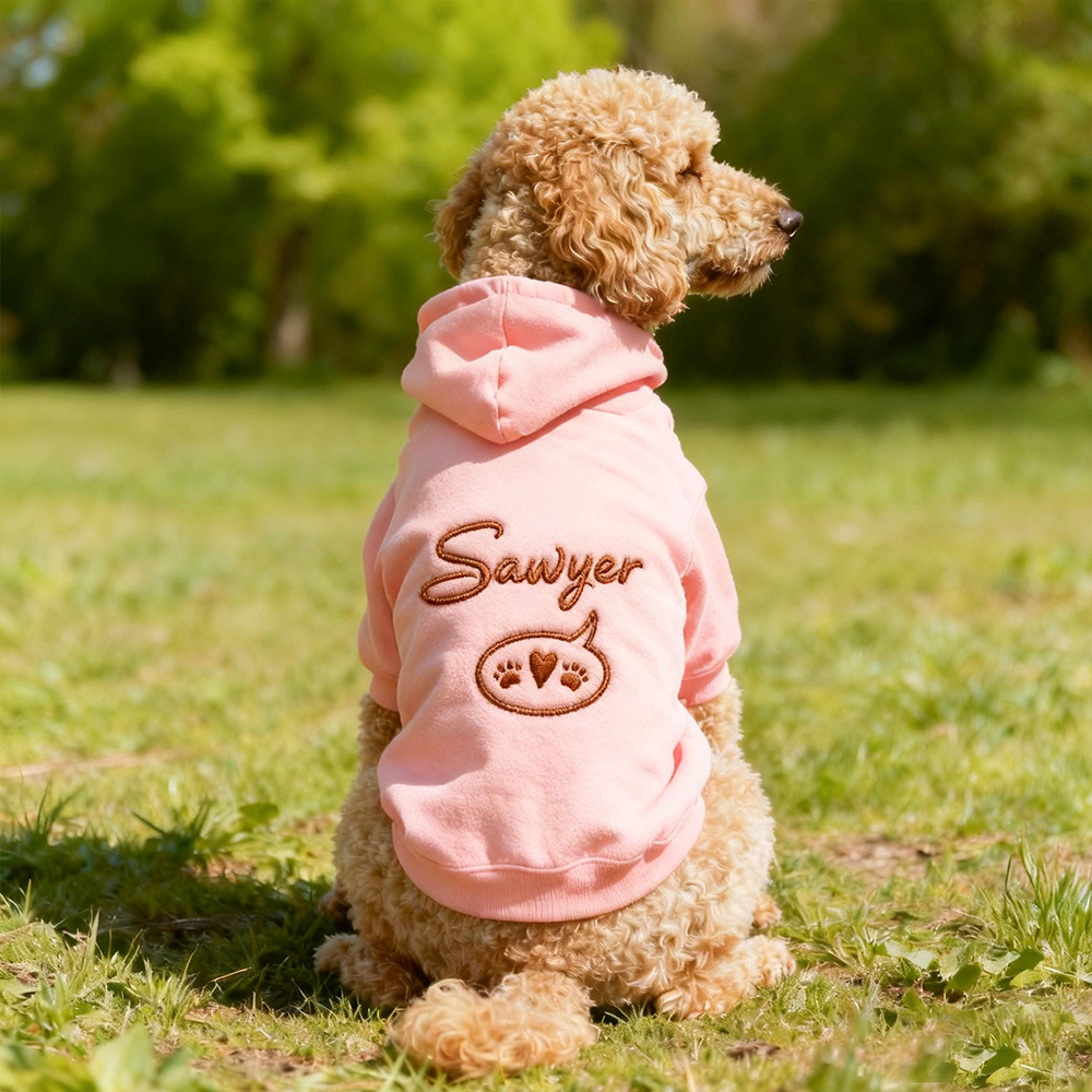 Personalized Embroidered Pet Comfortable Soft Hoodie | BKPet420